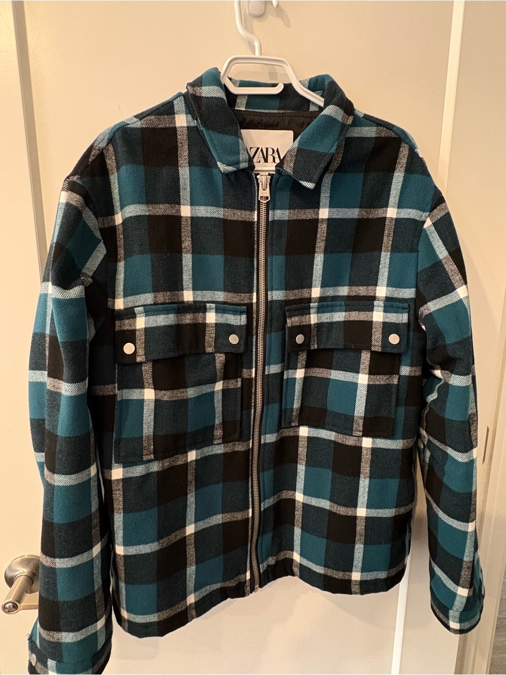 Zara Oversized Fit Flannel Jacket - Teal